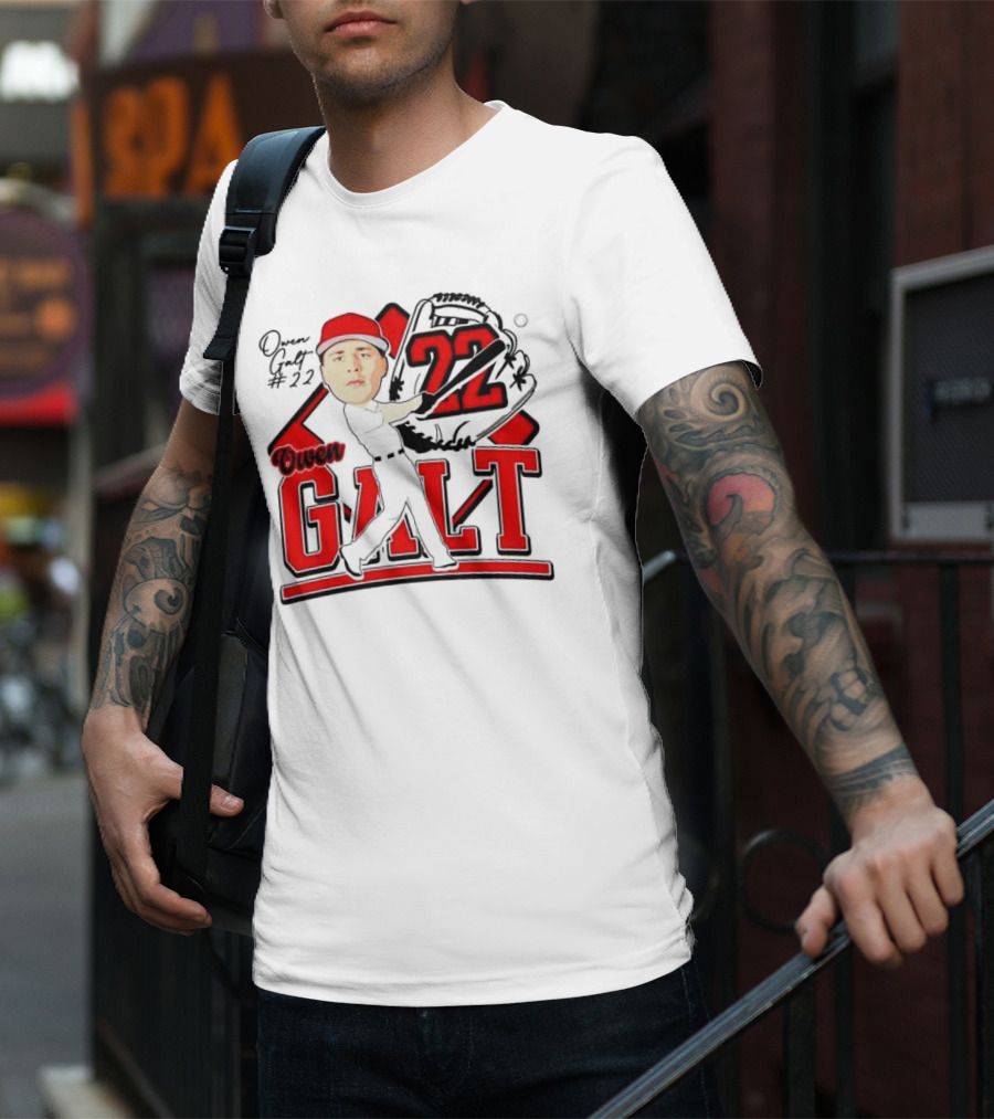Owen Galt 22 Louisiana Ragin Cajuns Baseball Player Caricature T-Shirt