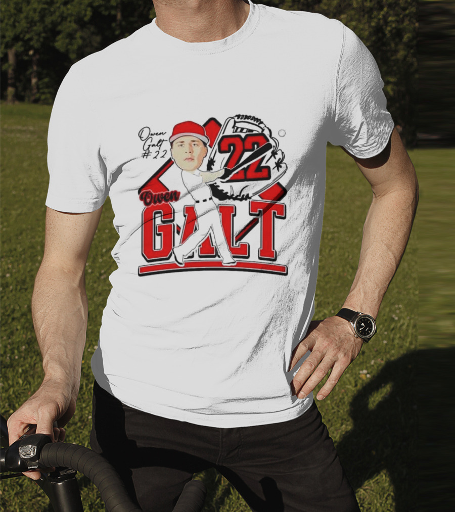 Owen Galt 22 Louisiana Ragin Cajuns Baseball Player Caricature T-Shirt