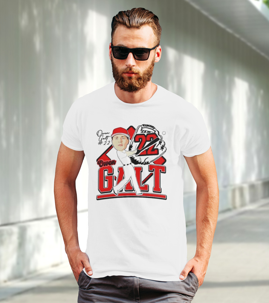 Owen Galt 22 Louisiana Ragin Cajuns Baseball Player Caricature T-Shirt