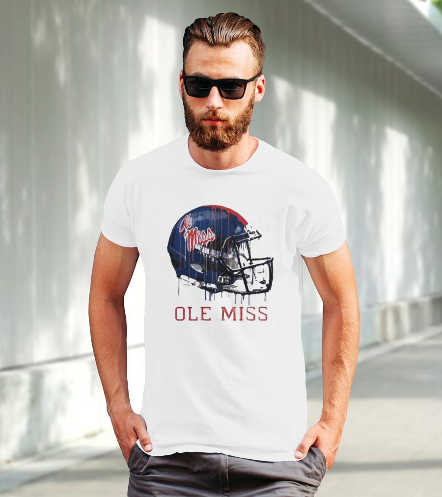 Ole Miss Dripping Football Helmet T-Shirt