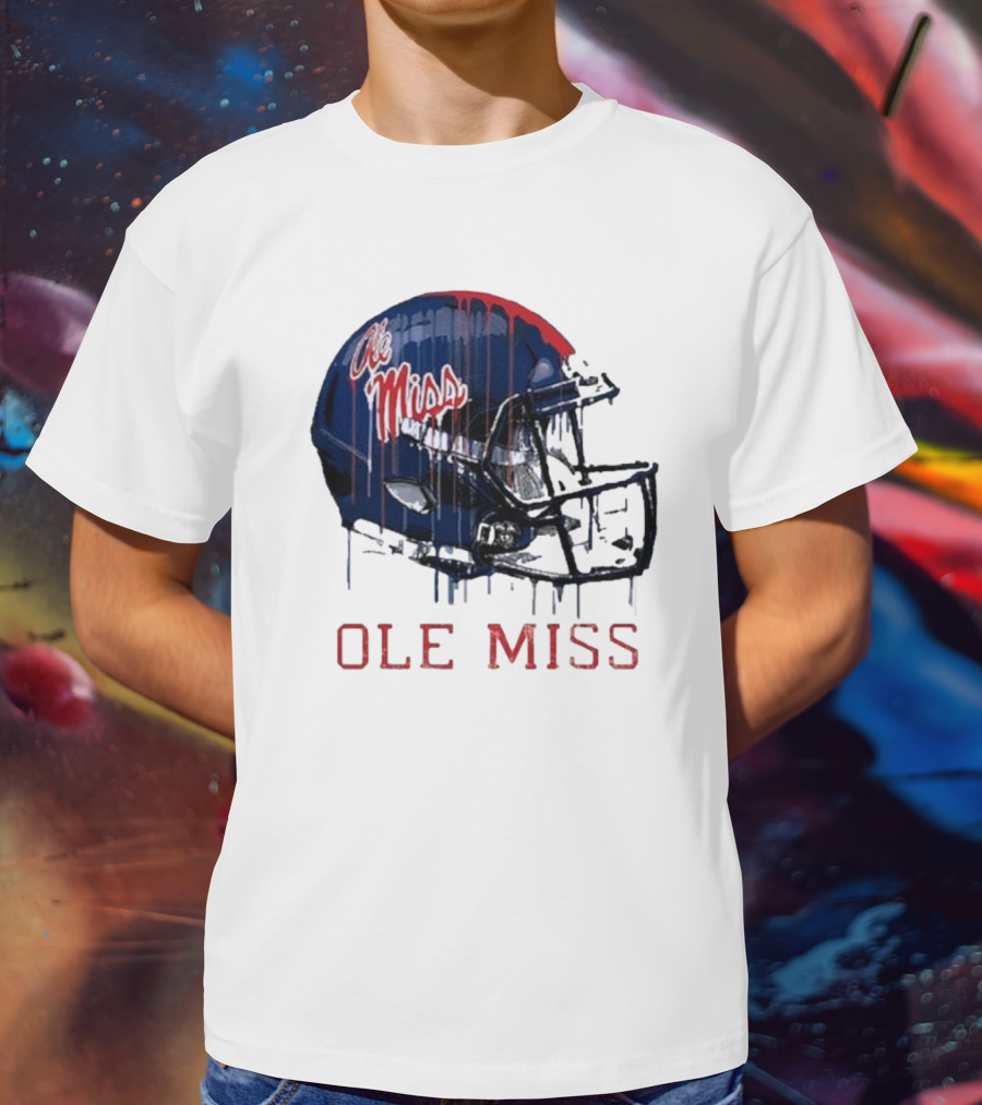 Ole Miss Dripping Football Helmet T-Shirt