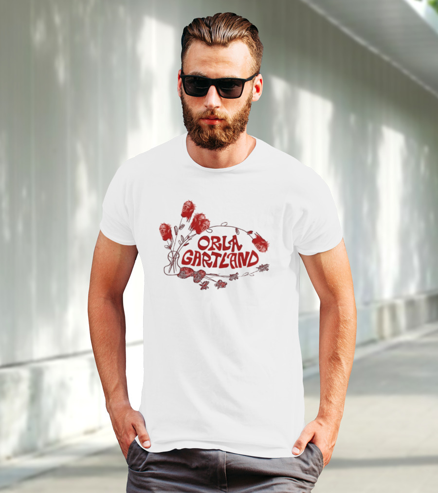 Orla Gartland Red Flower Faces And Text T-Shirt