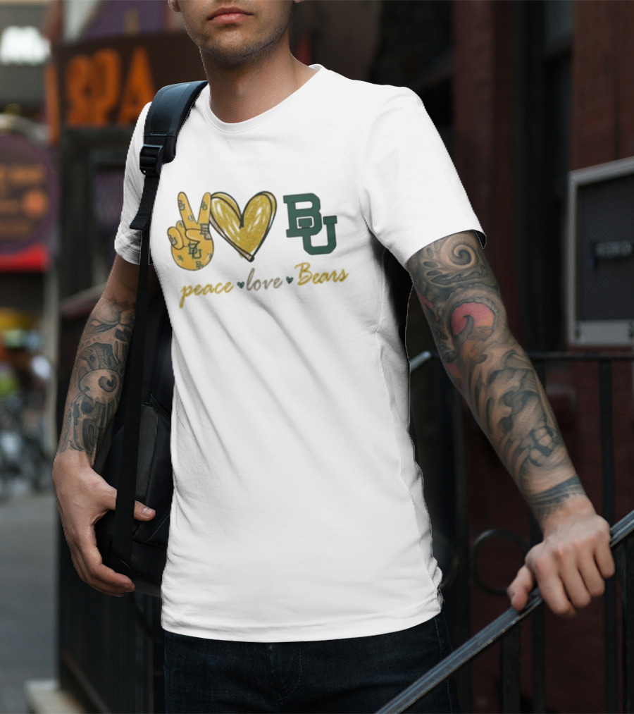 Peace Love BU Bears T-Shirt