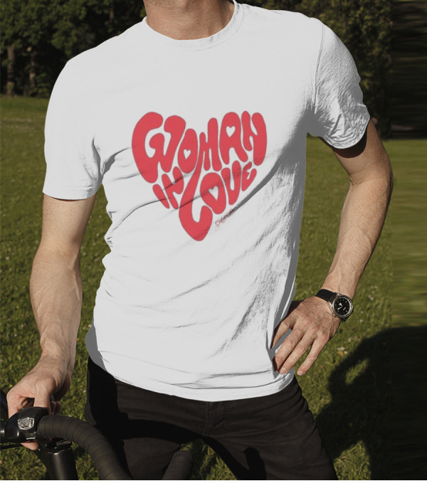 Perrie Woman In Love Heart-Shaped Typography T-Shirt