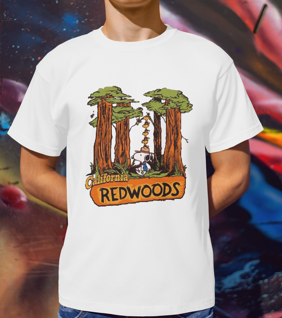 California Redwoods Snoopy Peanuts Camping Adventure T-Shirt
