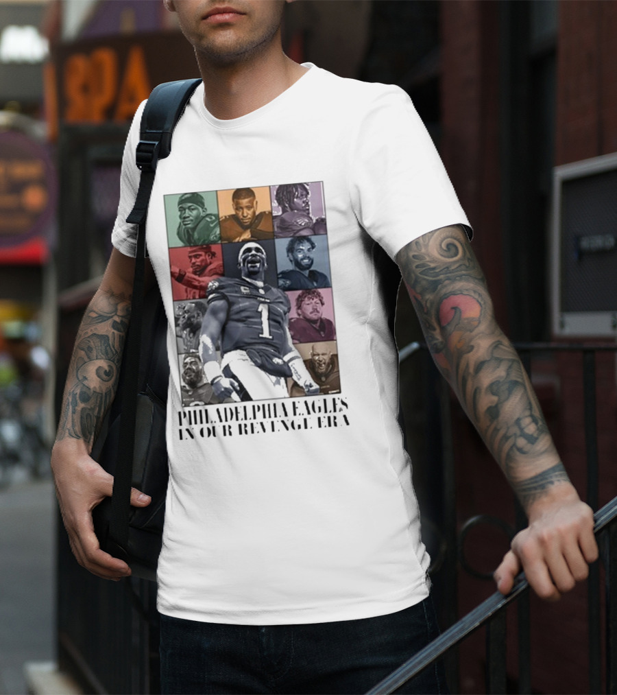 Philadelphia Eagles Revenge Era NFL Quarterbacks And Players Collage T-Shirt
