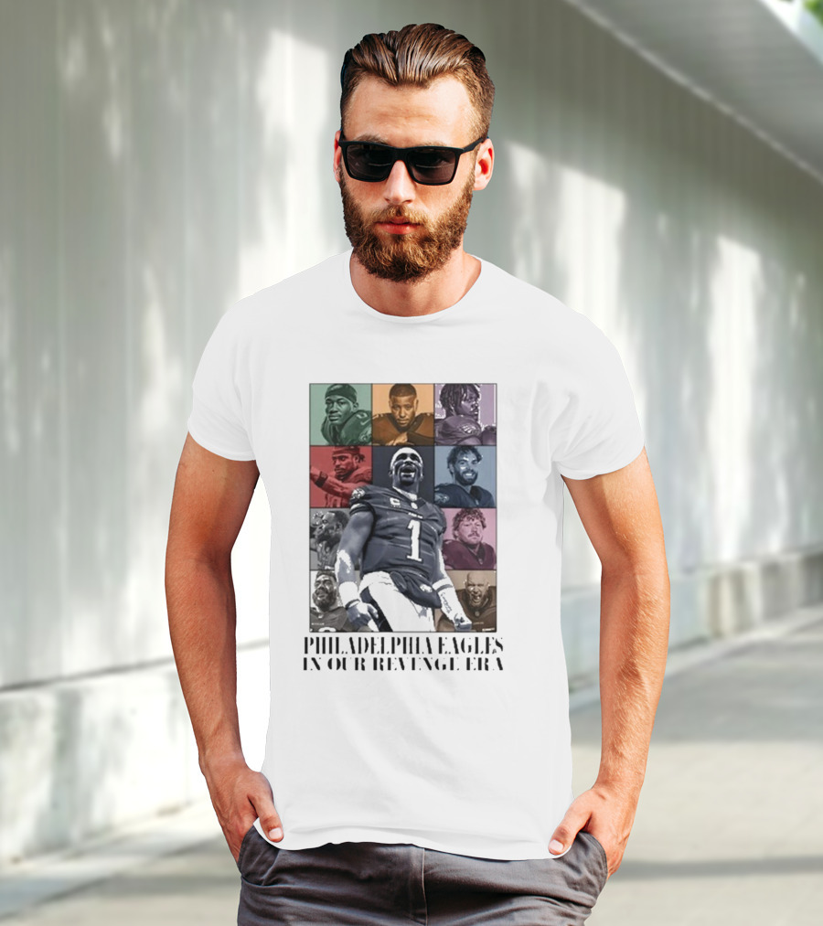 Philadelphia Eagles Revenge Era NFL Quarterbacks And Players Collage T-Shirt
