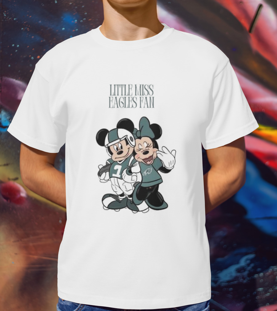 Philadelphia Eagles Mickey And Minnie Little Liss Eagles Fan T-Shirt
