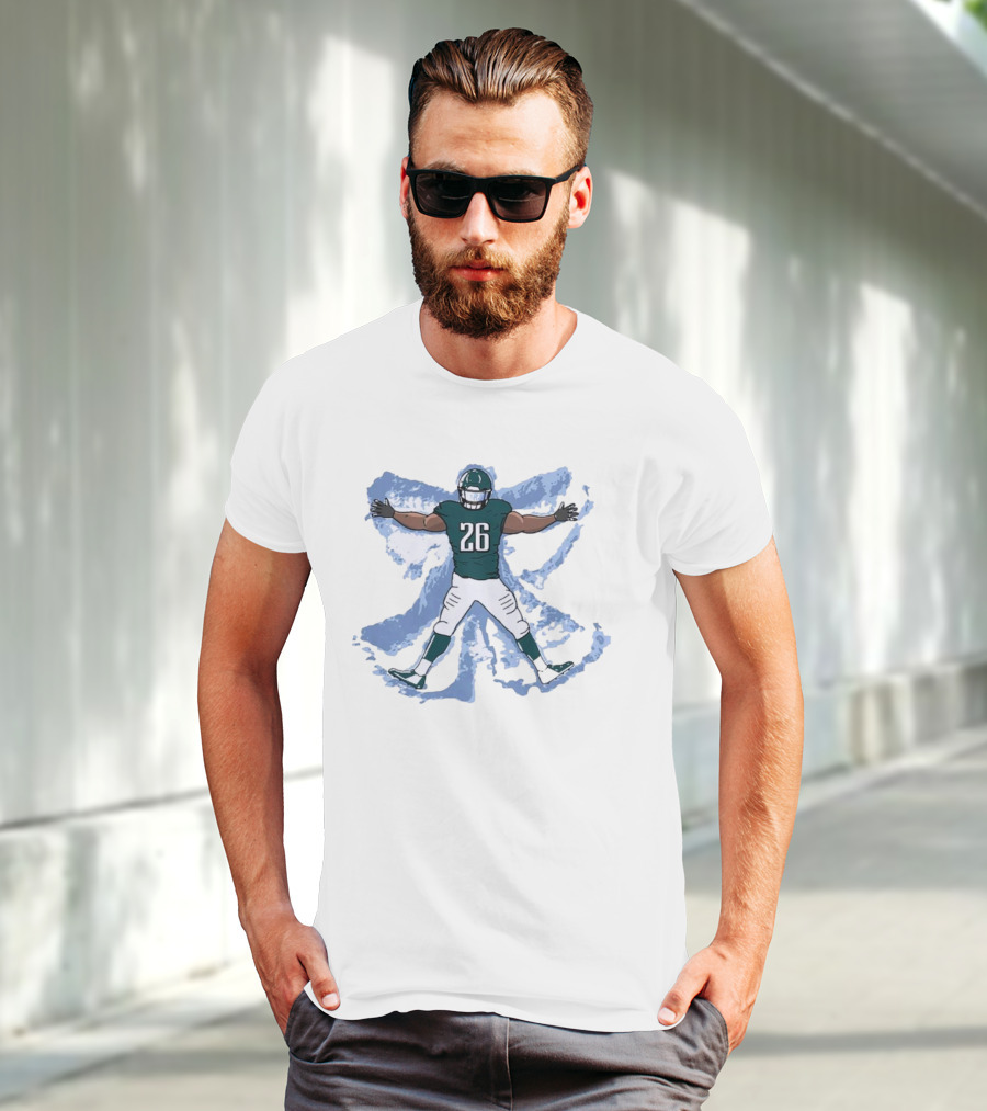 Philadelphia Eagles Philly Football Snow Angel Player 26 Green Uniform T-Shirt
