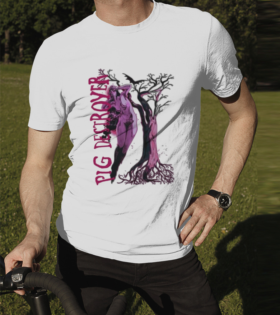 Pig Destroyer The Depths Sinister Pink Woman Abstract Tree T-Shirt