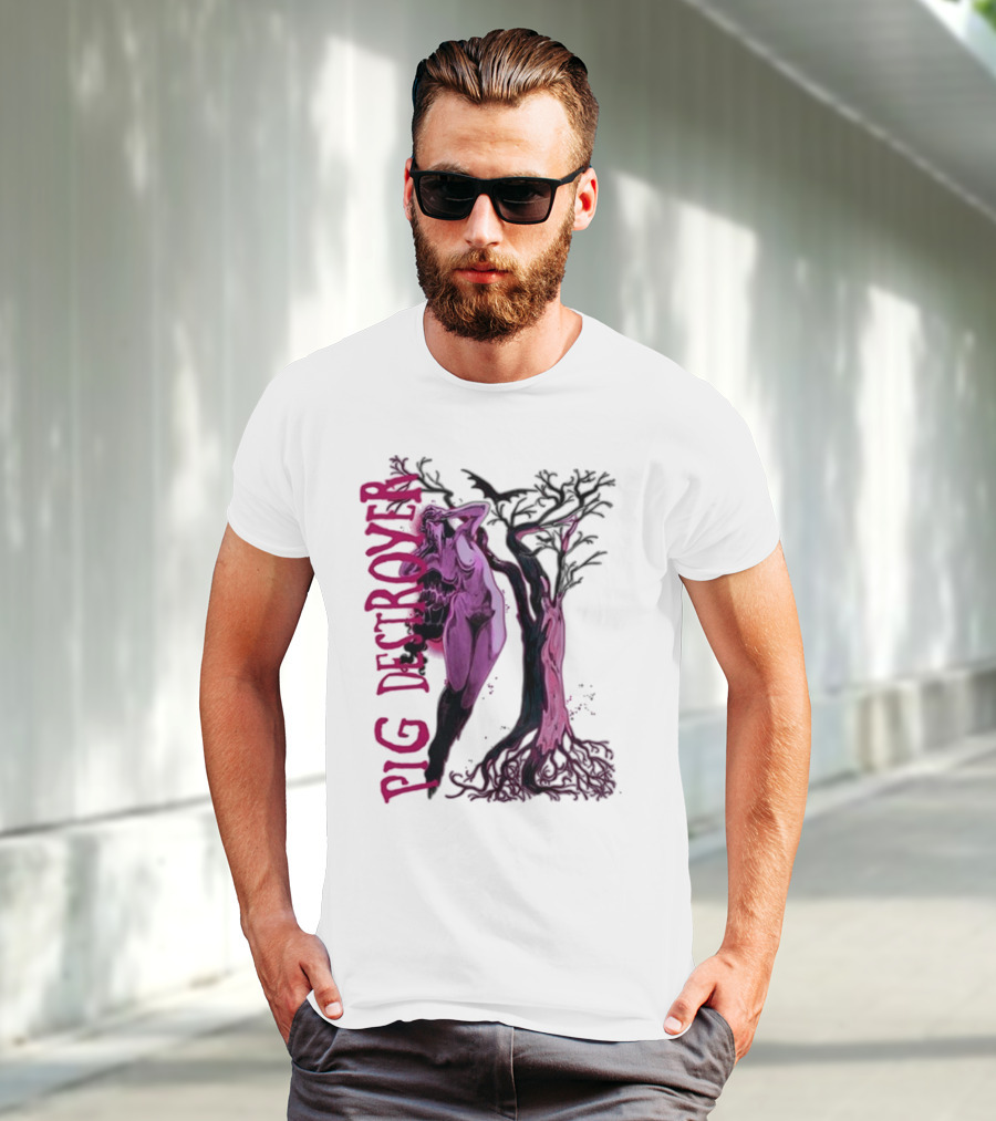 Pig Destroyer The Depths Sinister Pink Woman Abstract Tree T-Shirt