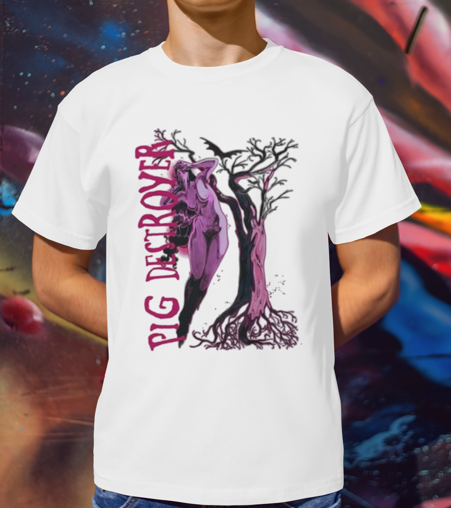Pig Destroyer The Depths Sinister Pink Woman Abstract Tree T-Shirt