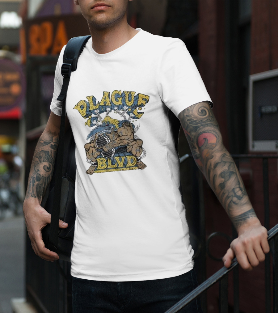 Plague Blvd Gym Boss Bodybuilder With Dumbbells T-Shirt