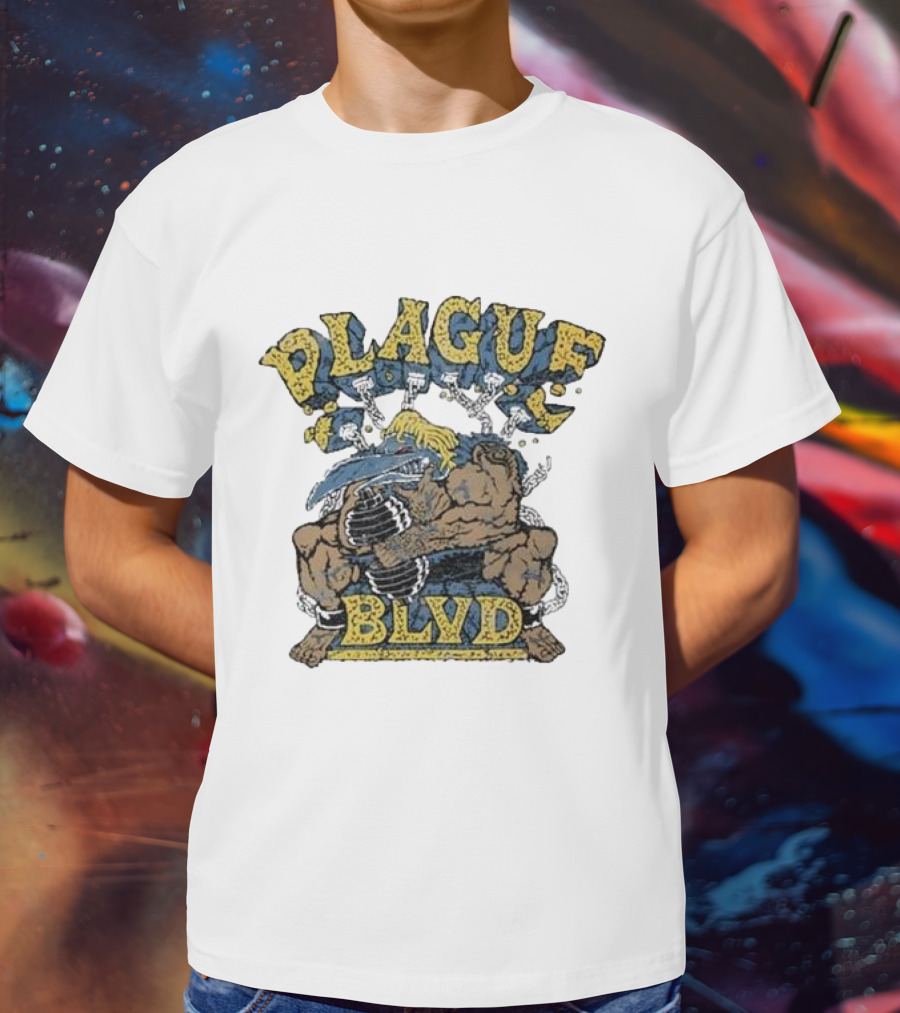 Plague Blvd Gym Boss Bodybuilder With Dumbbells T-Shirt