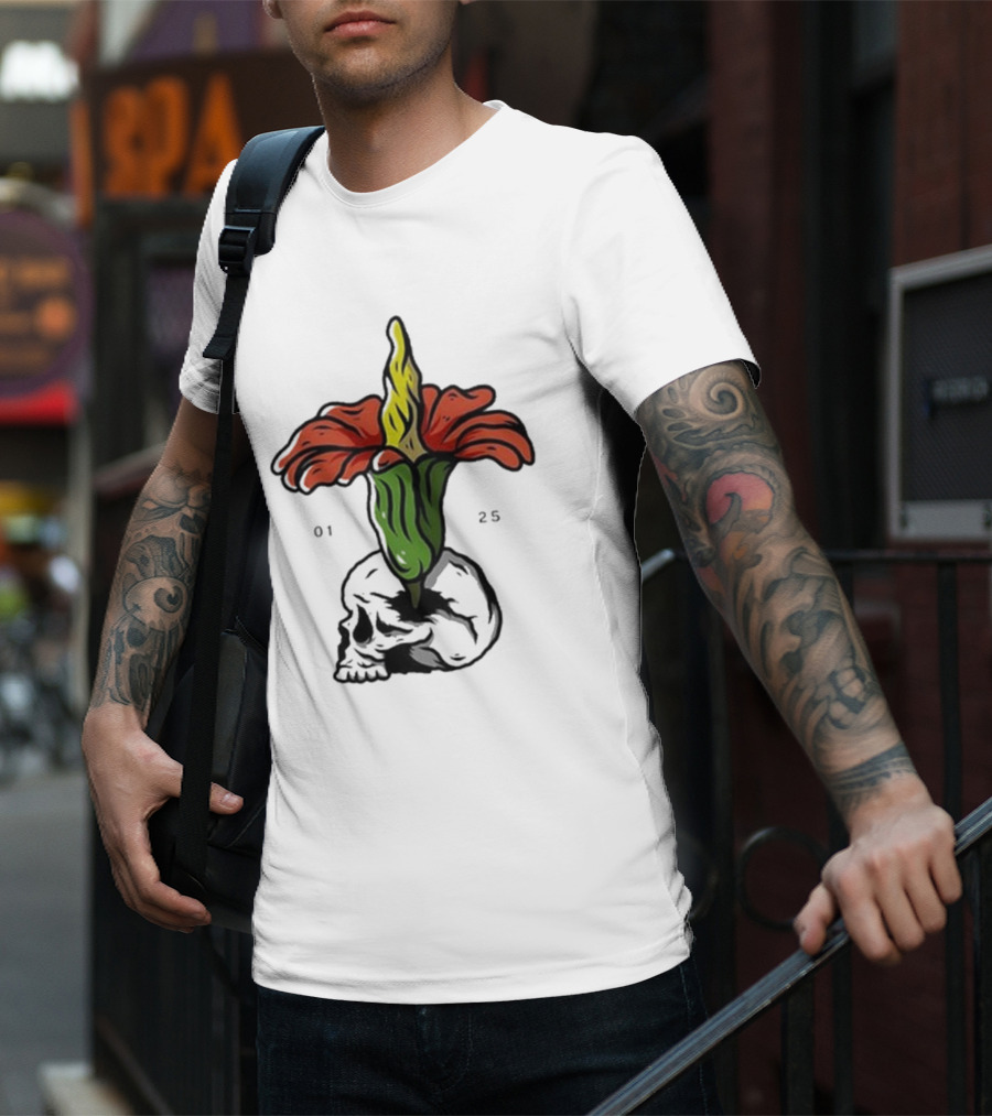 Plain Corpse Flower Skulled Candle T-Shirt