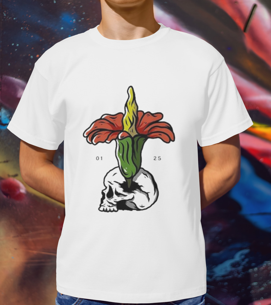 Plain Corpse Flower Skulled Candle T-Shirt