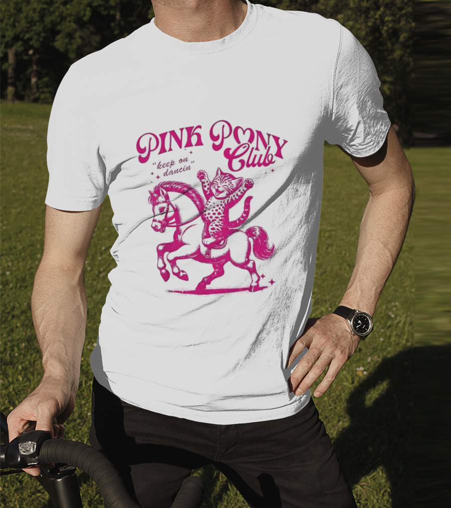 Pink Pony Club Cat Lover Disco Retro Birthday T-Shirt
