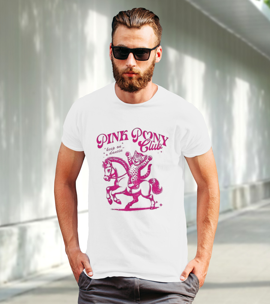 Pink Pony Club Cat Lover Disco Retro Birthday T-Shirt
