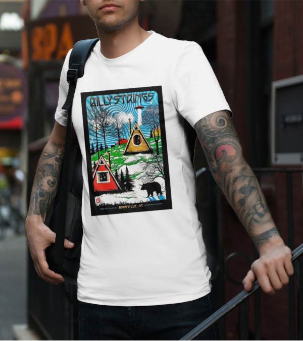 Billy Strings Feb 6-8 2025 ExploreAsheville.com Arena NC Cabin UFO Bear Forest T-Shirt
