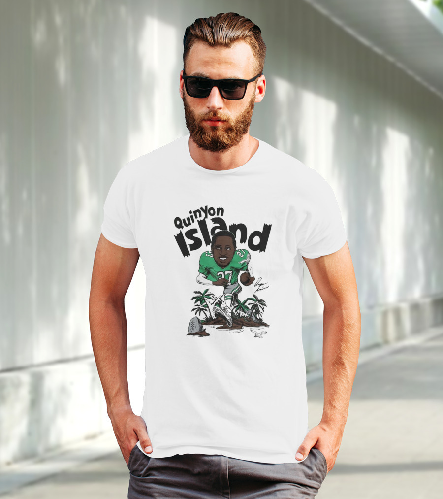 Quinyon Island Philadelphia Eagles NFL Caricature Player Signature 27 T-Shirt