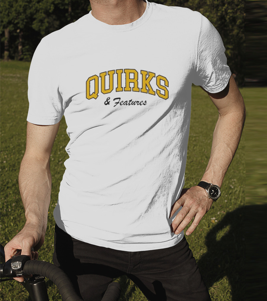 Quirks Bold Yellow Arch Text T-Shirt