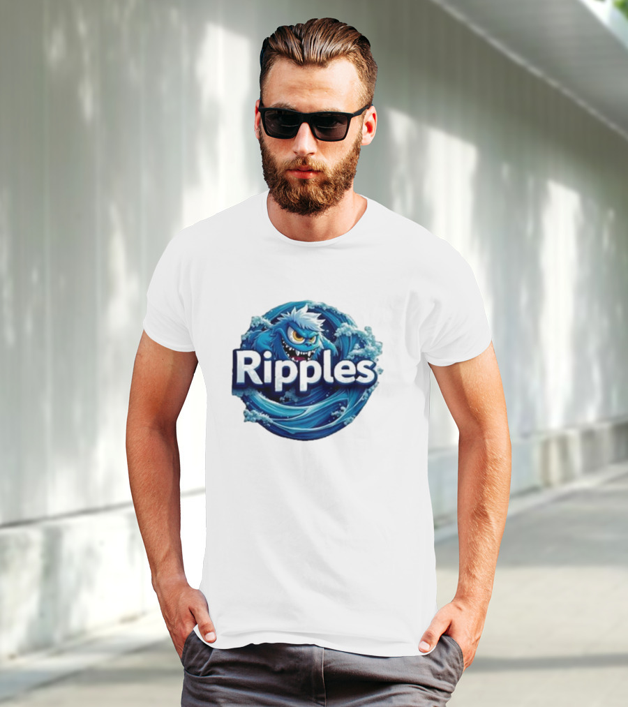 Ripples Monster Blue Waves Creature T-Shirt