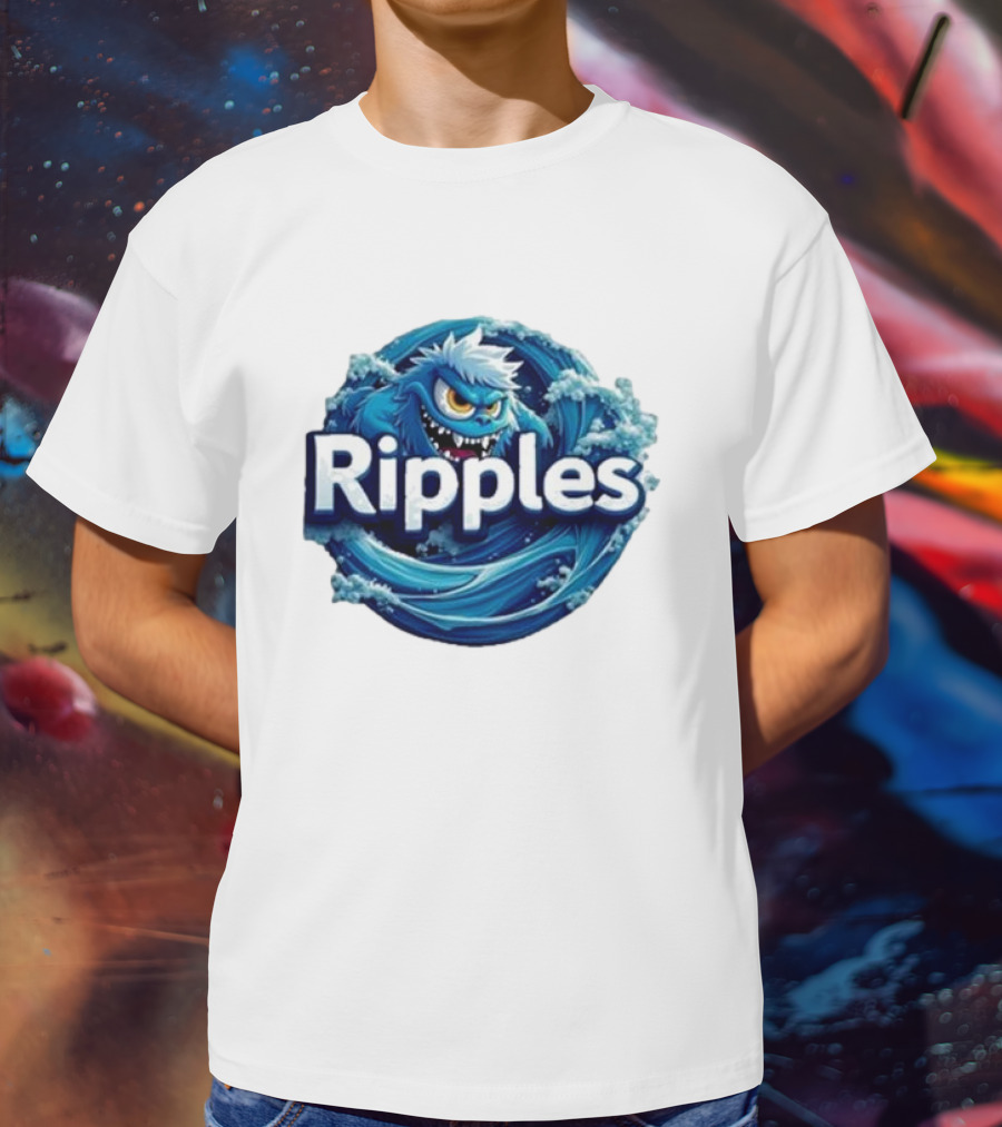 Ripples Monster Blue Waves Creature T-Shirt
