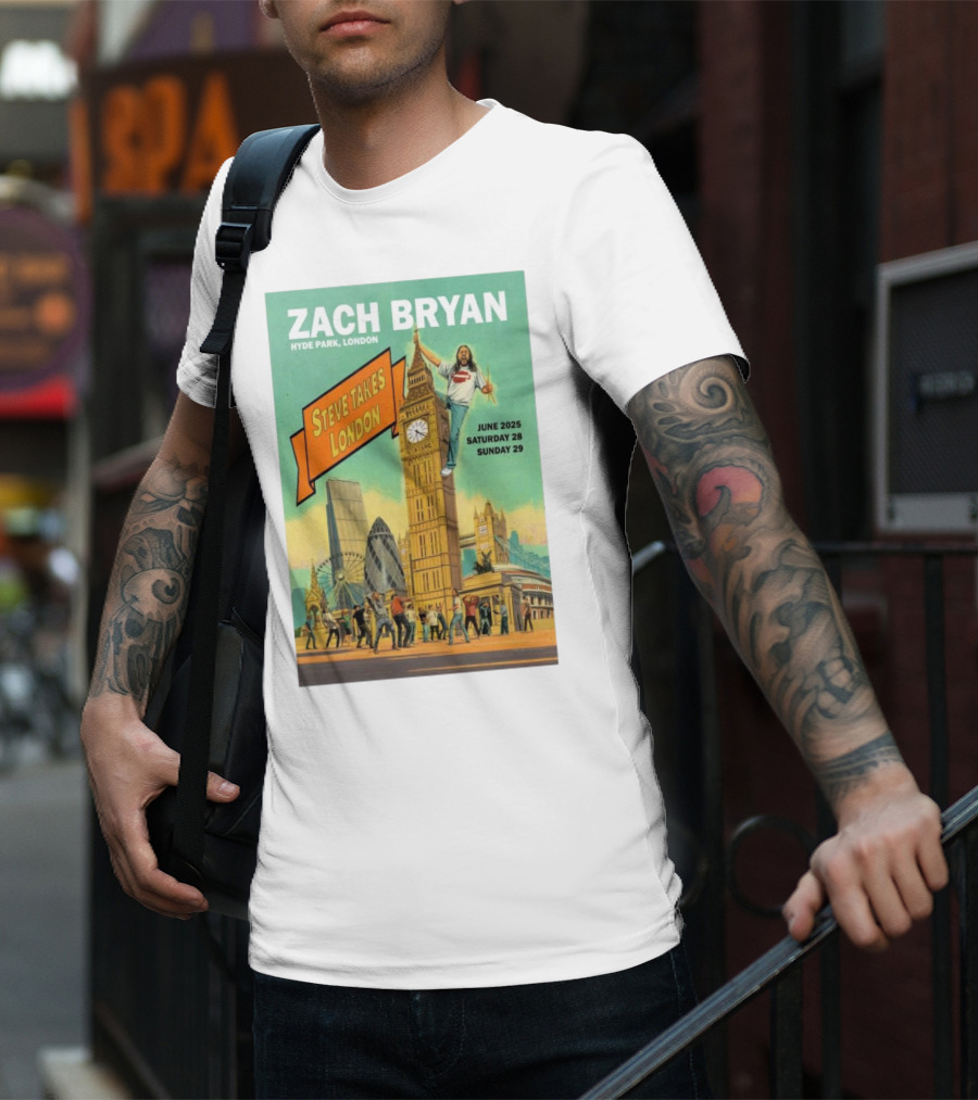 Zach Bryan Hyde Park London June 2025 Steve Takes London Saturday 28 Sunday 29 T-Shirt