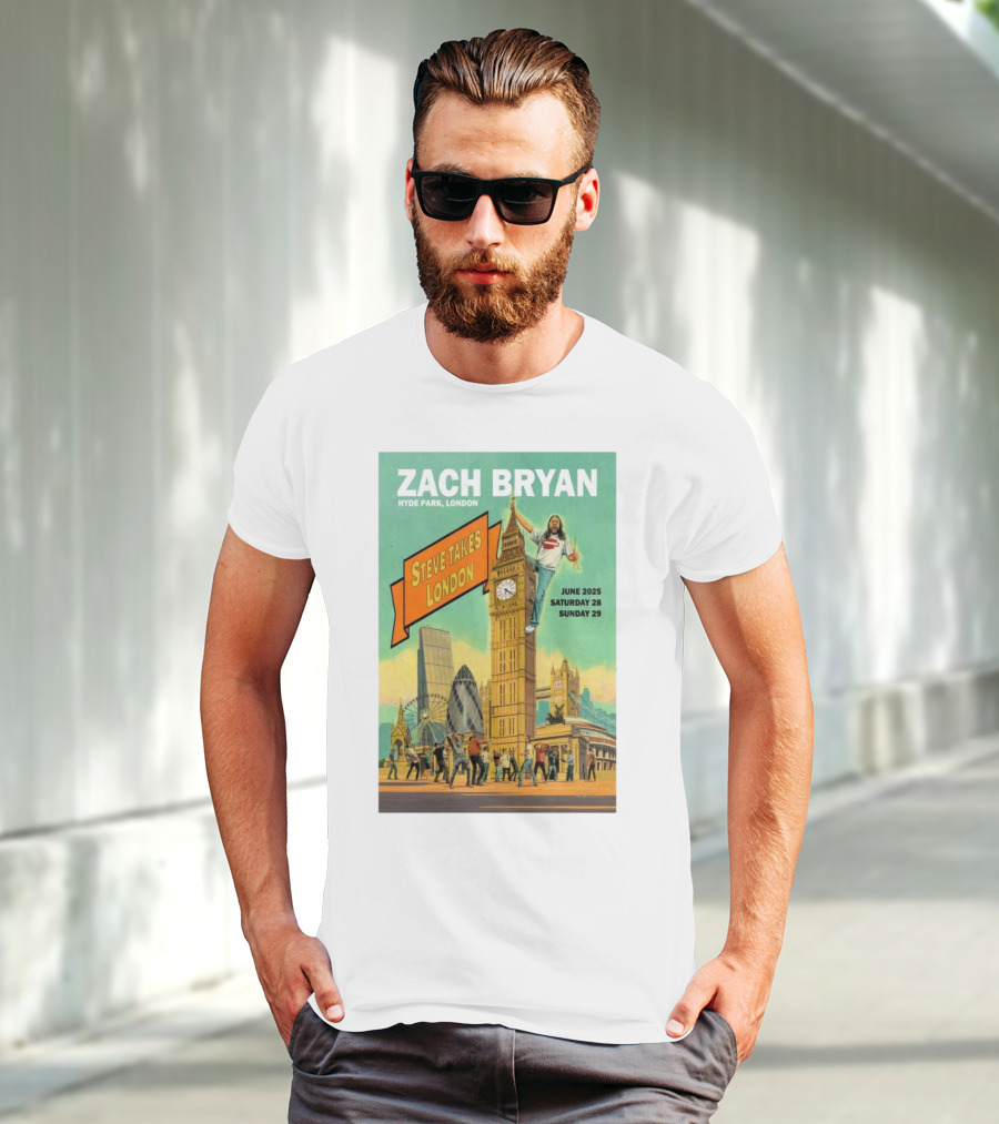 Zach Bryan Hyde Park London June 2025 Steve Takes London Saturday 28 Sunday 29 T-Shirt