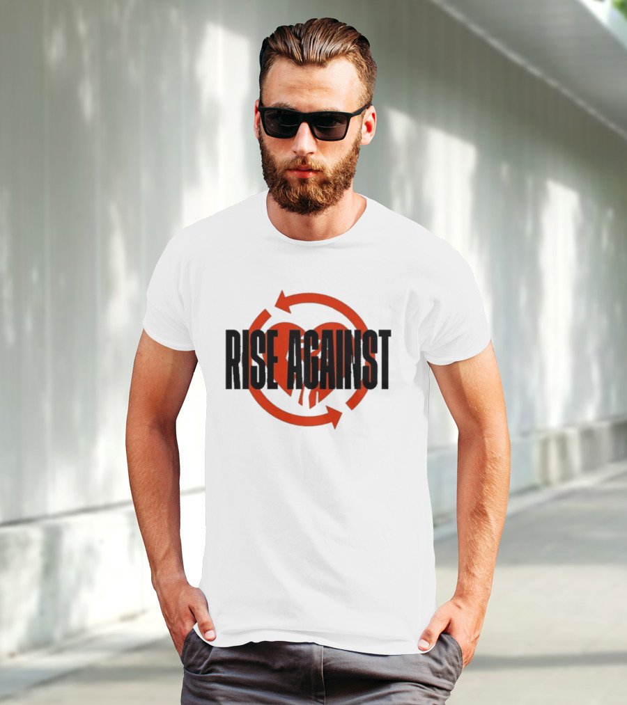 Rise Against Red Heart Fist Arrow Emblem T-Shirt