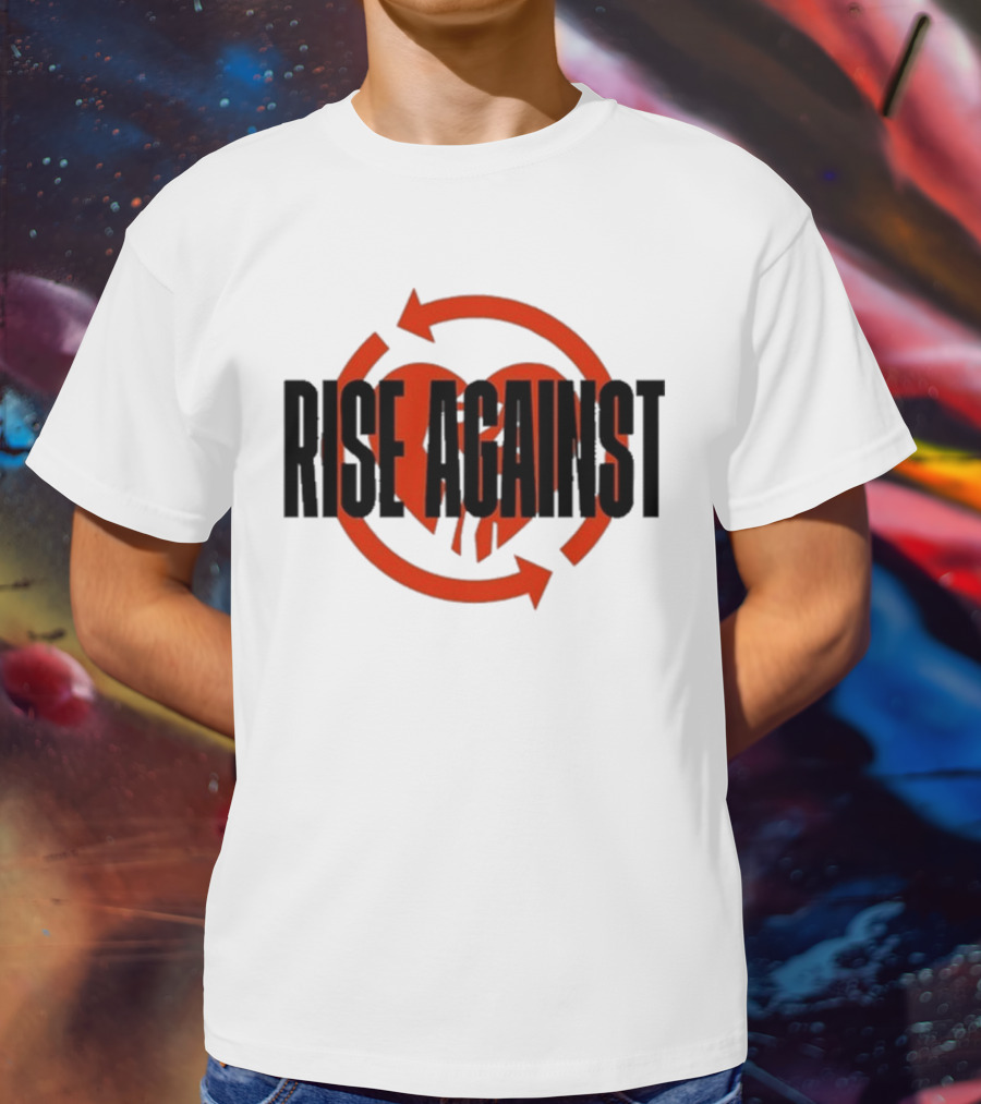 Rise Against Red Heart Fist Arrow Emblem T-Shirt