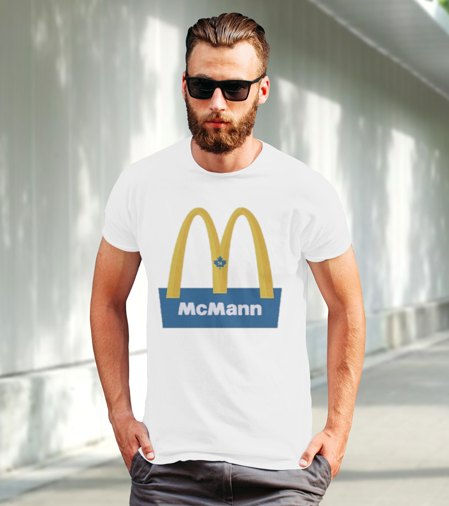 McMann 74 Maple Leaf Blue And Yellow Arches T-Shirt