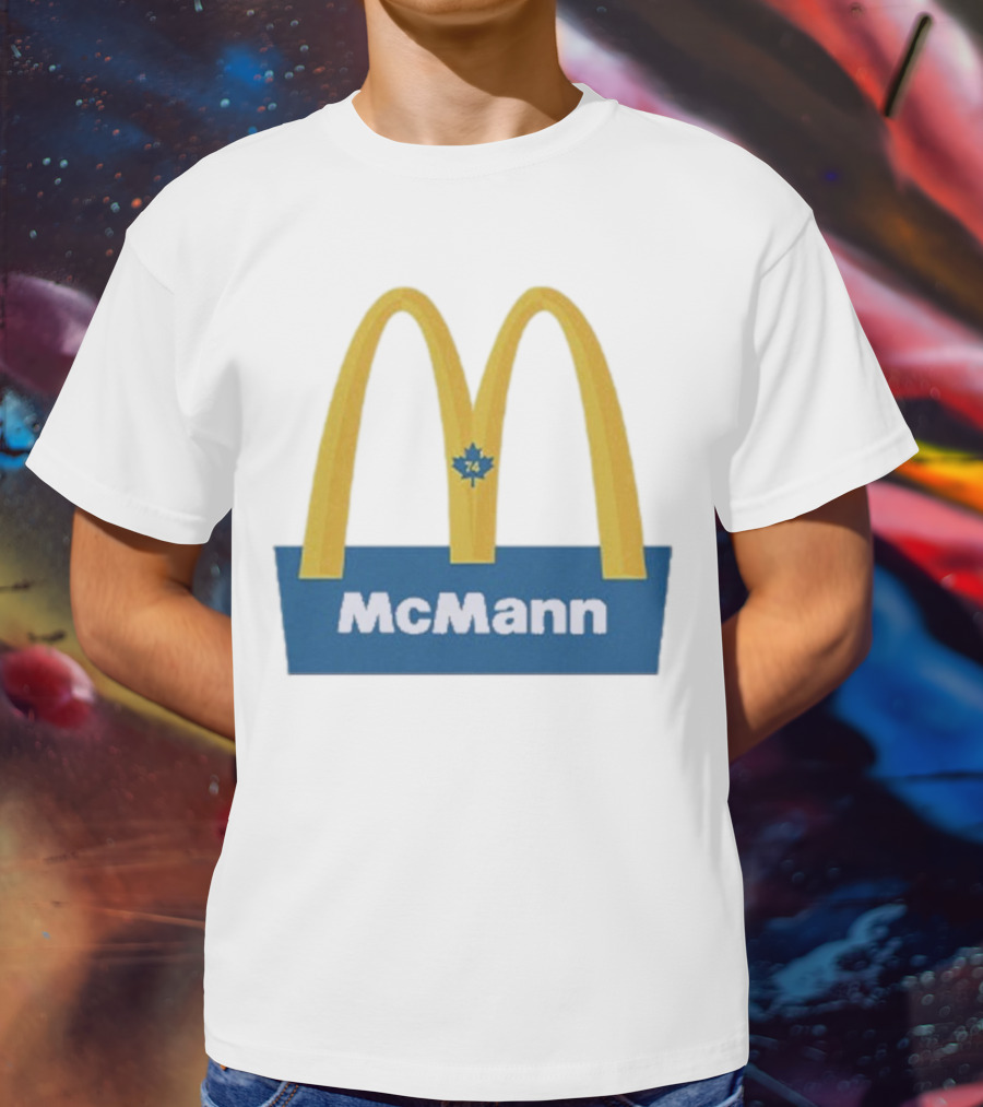 McMann 74 Maple Leaf Blue And Yellow Arches T-Shirt