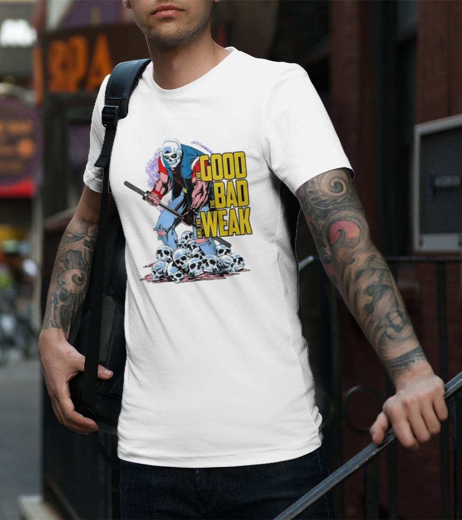 Raskolapparel The Good The Bad The Weak Skull Warrior With Bat T-Shirt