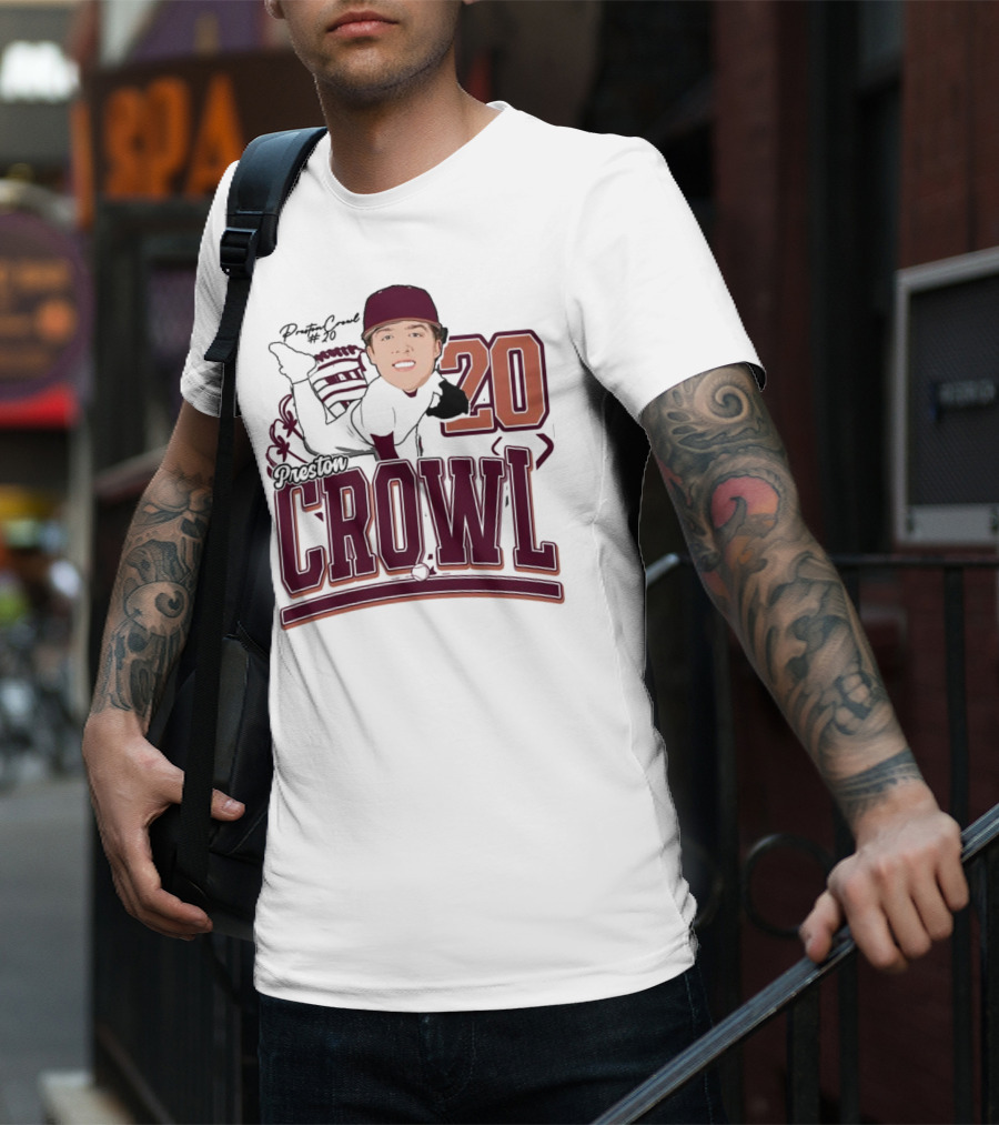 Preston Crowl Baseball 2025 Pitcher Number 20 T-Shirt