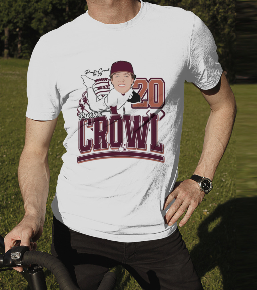 Preston Crowl Baseball 2025 Pitcher Number 20 T-Shirt
