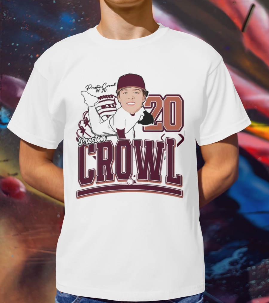 Preston Crowl Baseball 2025 Pitcher Number 20 T-Shirt