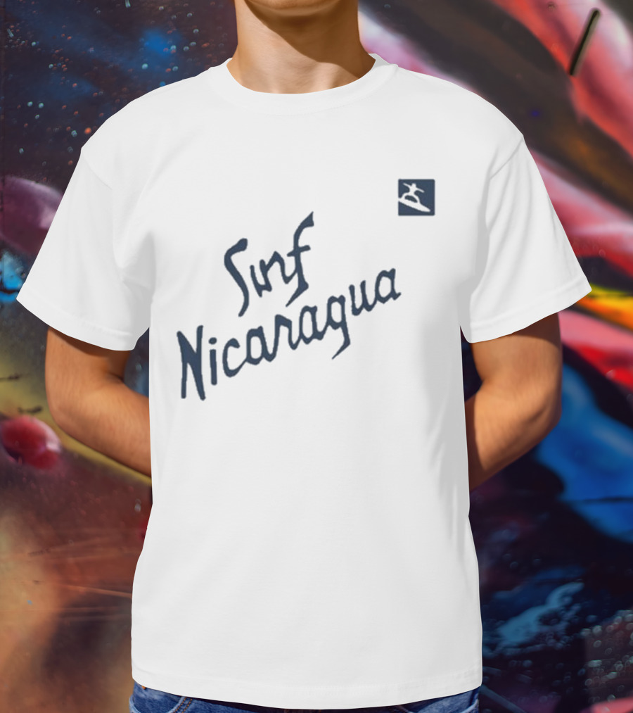 Real Genius Surf Nicaragua Surfboard Icon T-Shirt