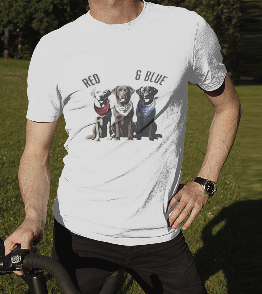 Red White And Blue Dogs Bandana Trio T-Shirt