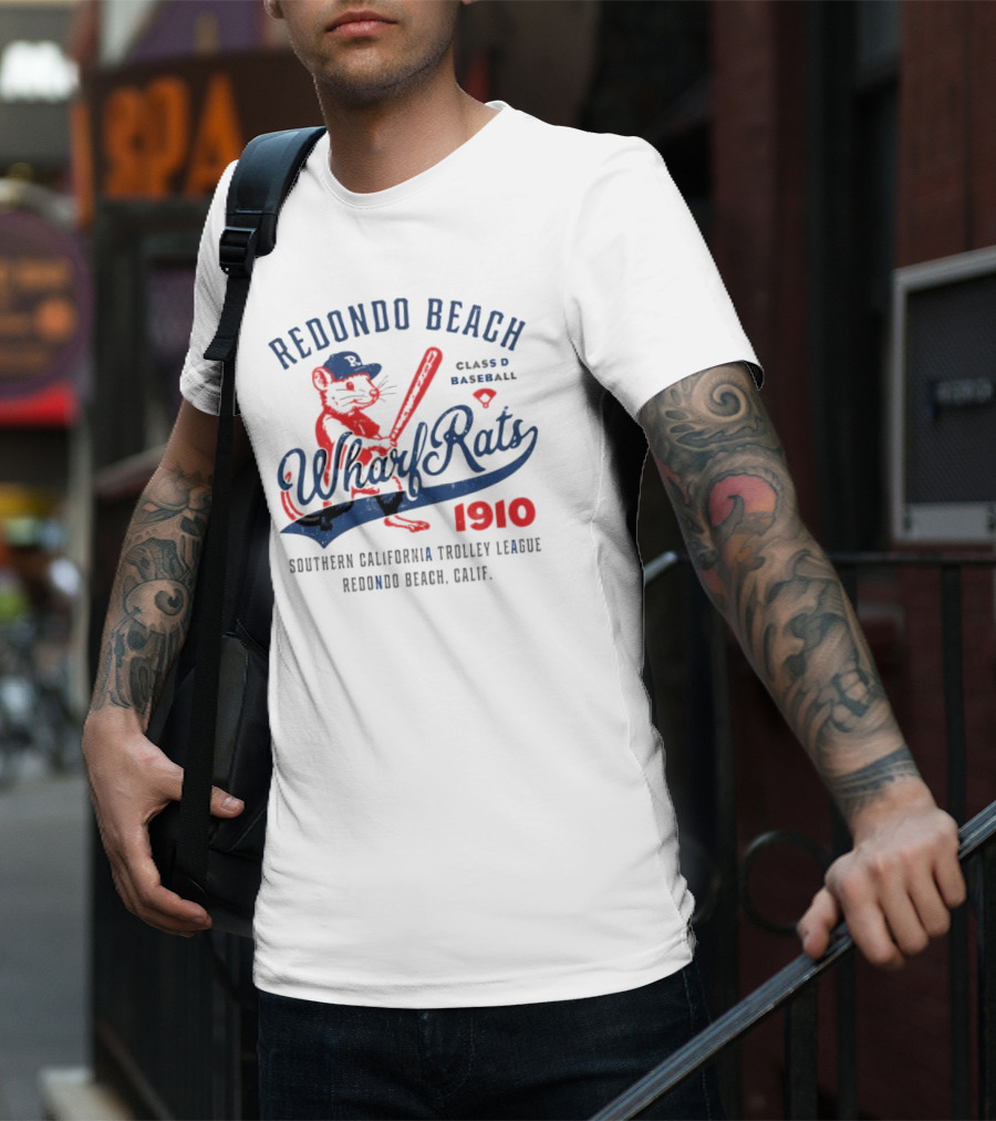Redondo Beach Wharf Rats 1910 Baseball Mascot Southern California T-Shirt