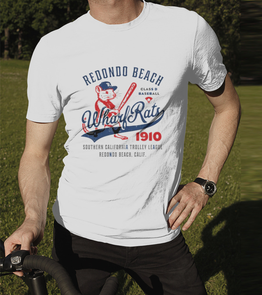 Redondo Beach Wharf Rats 1910 Baseball Mascot Southern California T-Shirt