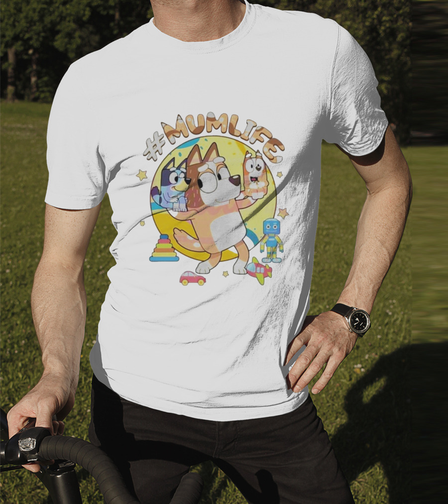#MumLife Chilli Heeler Retro Bluey Mom Life T-Shirt