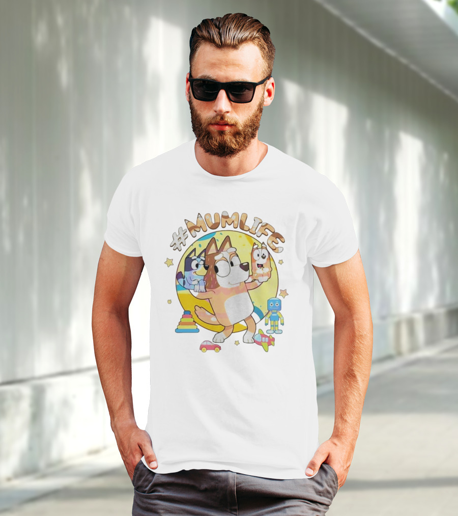 #MumLife Chilli Heeler Retro Bluey Mom Life T-Shirt