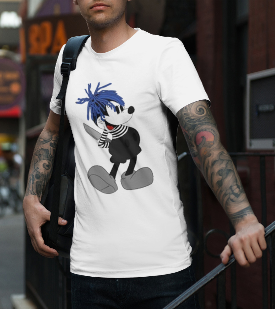 Revenge X Sad Knife Character With Blue Hair And Red Eyes T-Shirt