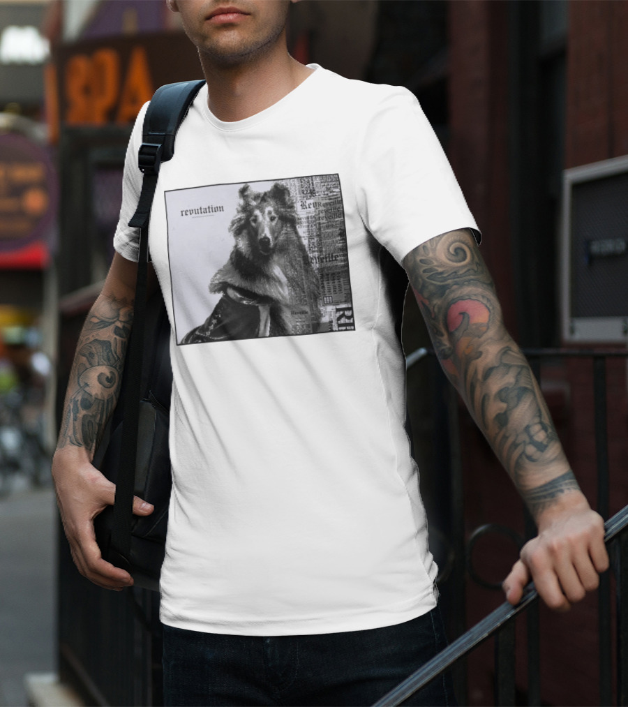 Revutation Reveille Collie Newspaper Style T-Shirt