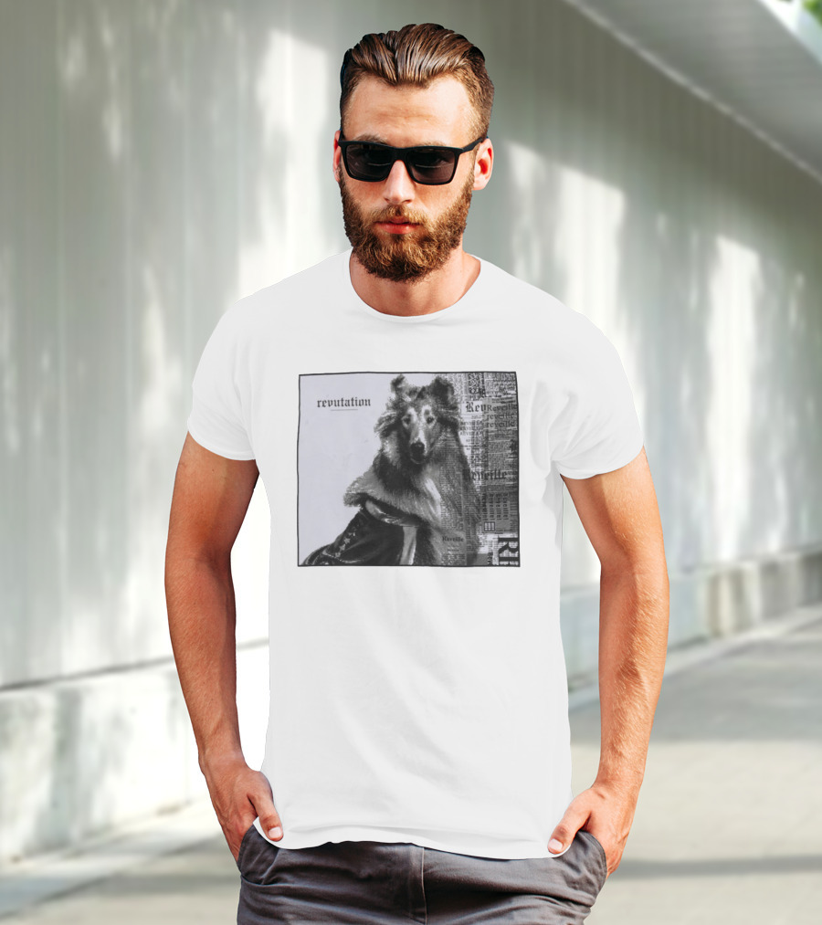 Revutation Reveille Collie Newspaper Style T-Shirt