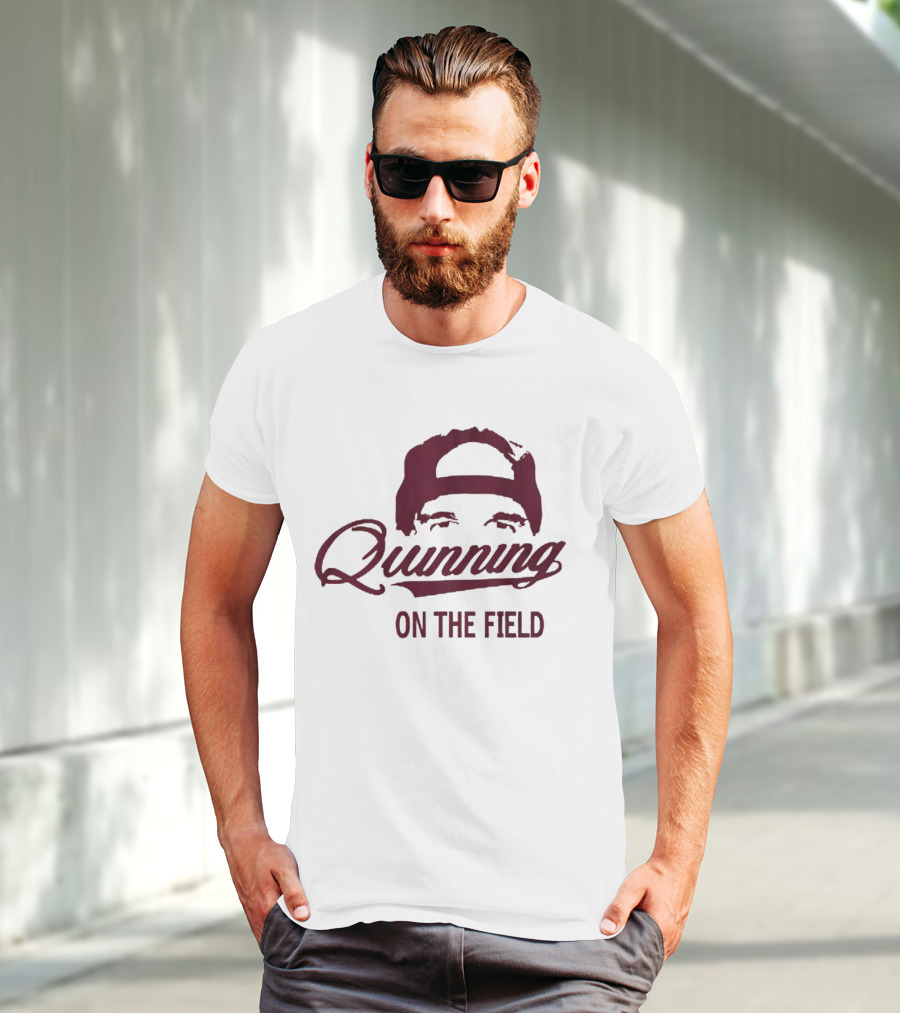 Quinning On The Field Featuring Iconic Backwards Cap Style T-Shirt