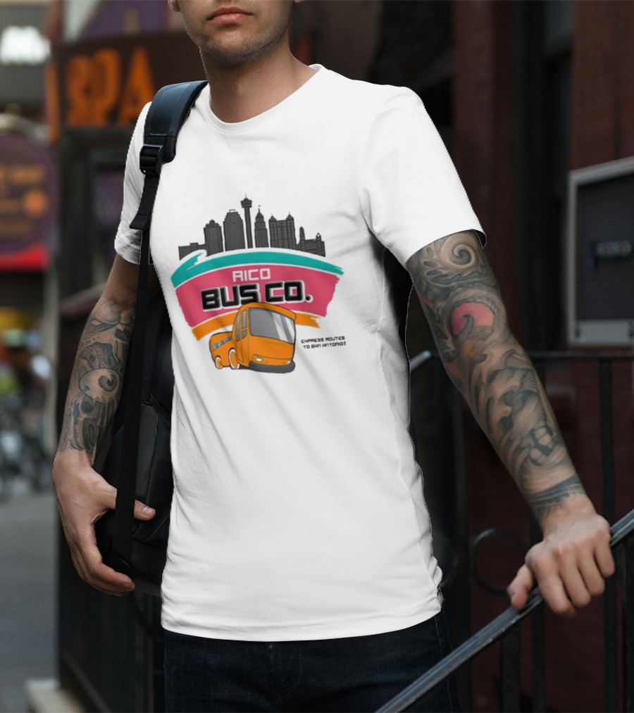Rico Bus Co. Cypress Routes To San Antonio Skyline Bus Journey T-Shirt