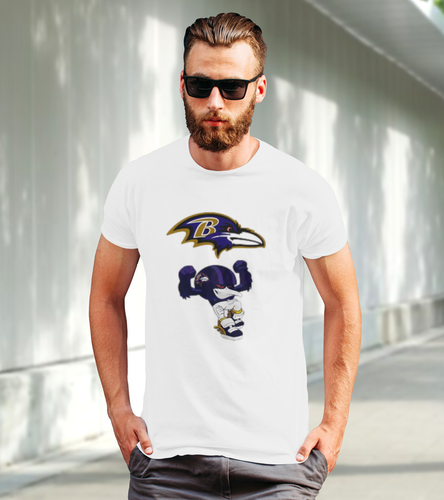 Baltimore Ravens Rush Zone NFL Cartoon Character Ravens Logo 2025 T-Shirt