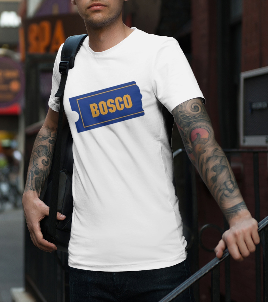 Ryder Roll Bosco Vintage Blue With Yellow Bold Ticket Style T-Shirt